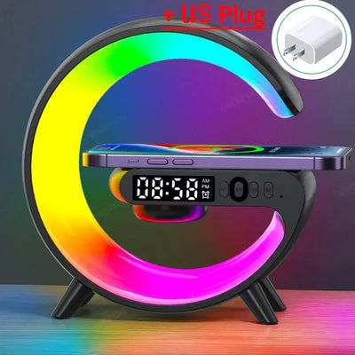 Wireless Charger Stand Pad RGB G Light Alarm