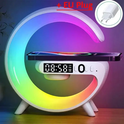 Wireless Charger Stand Pad RGB G Light Alarm