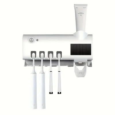 White Smart Toothbrush Holder Auto Dispenser