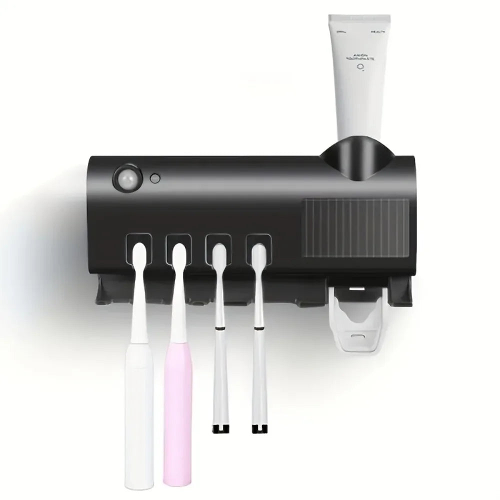 White Smart Toothbrush Holder Auto Dispenser