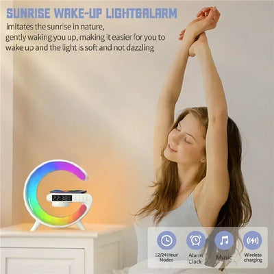 Wireless Charger Stand Pad RGB G Light Alarm
