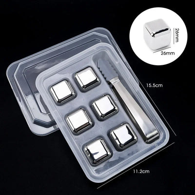 Stainless Steel Ice Cubes Set Reusable Chilling