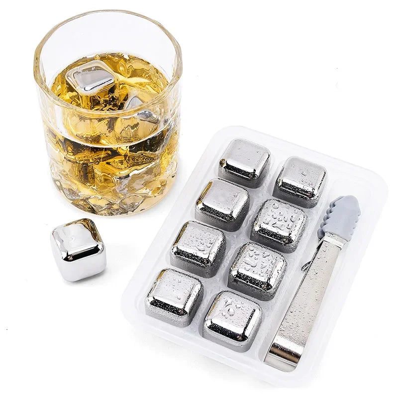 Stainless Steel Ice Cubes Set Reusable Chilling