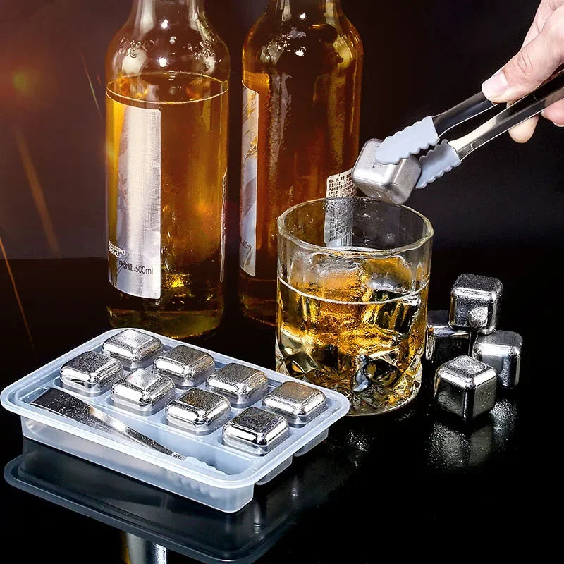 Stainless Steel Ice Cubes Set Reusable Chilling