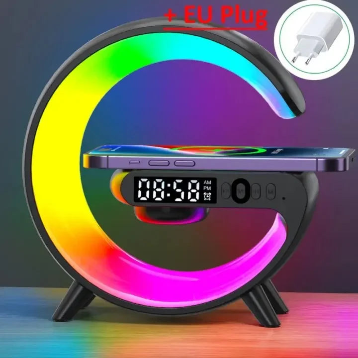 Wireless Charger Stand Pad RGB G Light Alarm