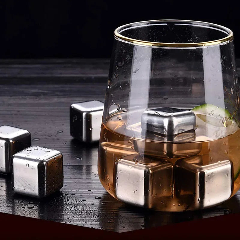 Stainless Steel Ice Cubes Set Reusable Chilling
