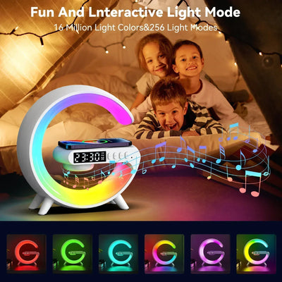Wireless Charger Stand Pad RGB G Light Alarm