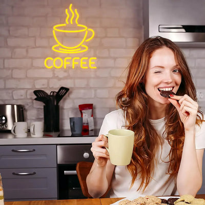 Coffee Neon Sign LED Neon Light Sign Powered