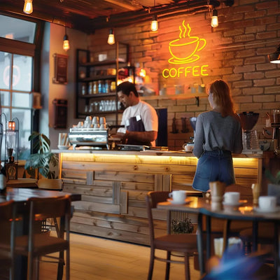 Coffee Neon Sign LED Neon Light Sign Powered