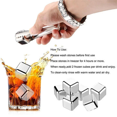 Stainless Steel Ice Cubes Set Reusable Chilling