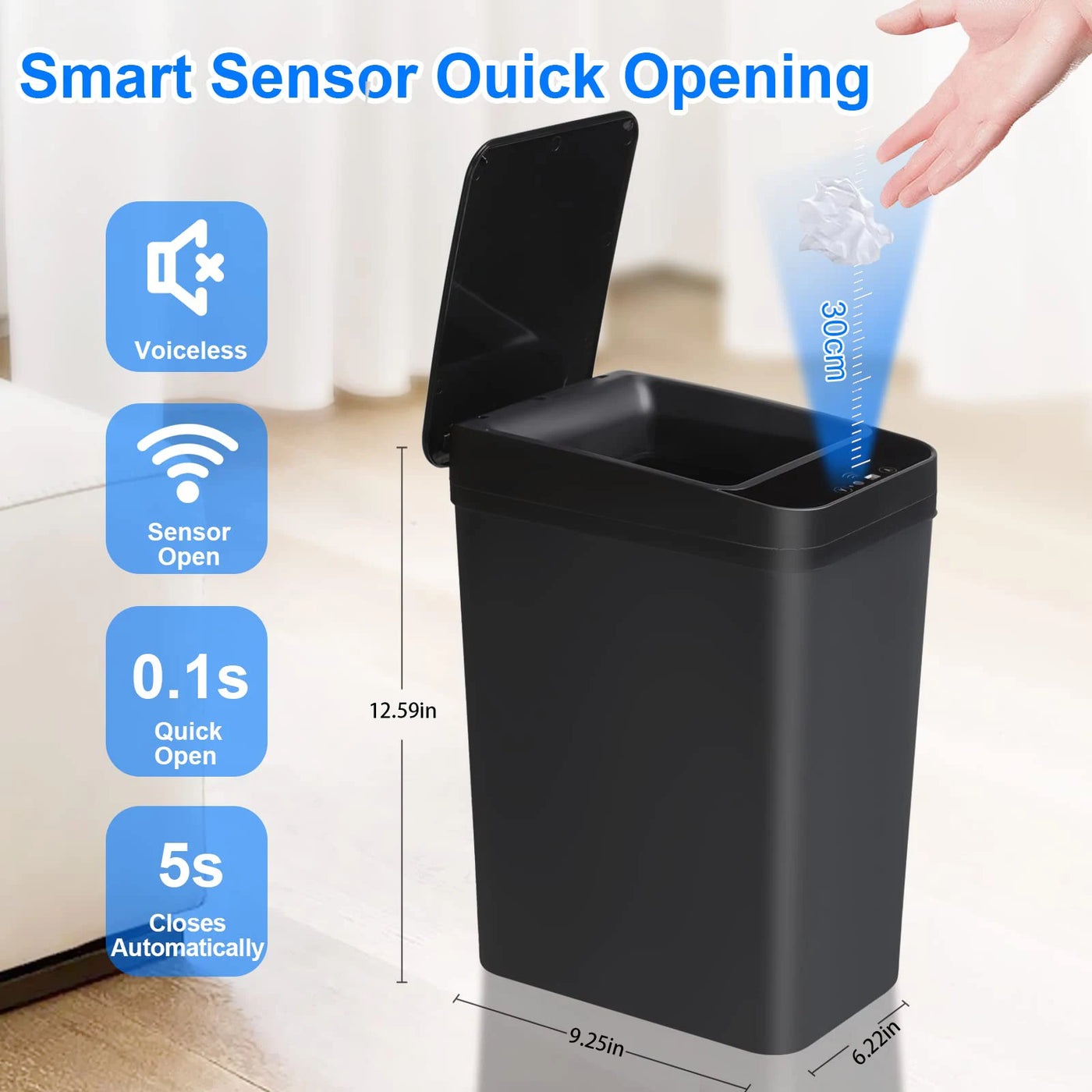 Bathroom Touchless Trash  Motion Sensor