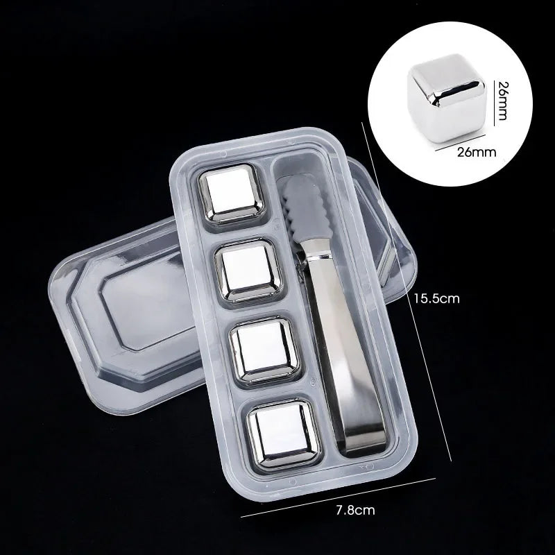 Stainless Steel Ice Cubes Set Reusable Chilling