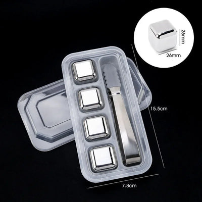 Stainless Steel Ice Cubes Set Reusable Chilling